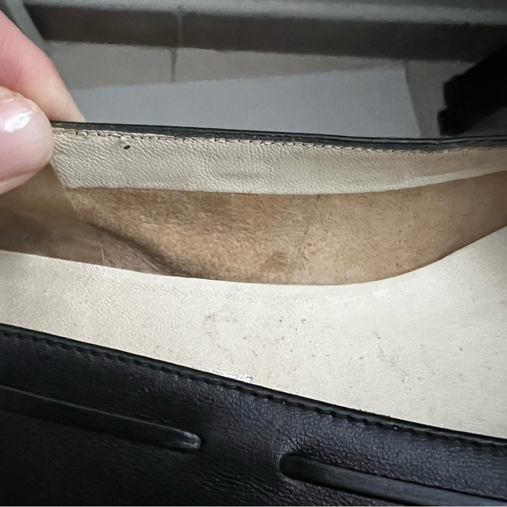 SOLD-Salvatore Ferragamo Black Leather Designer Ballet Flat Shoes‎ Womens Sz 7 - Picture 9 of 11